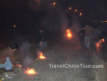 Celebrate chinese new year with fireworks