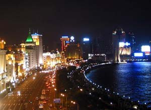 shanghai bund at night